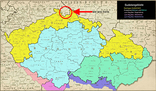 The Sudentenland - our area highlighted